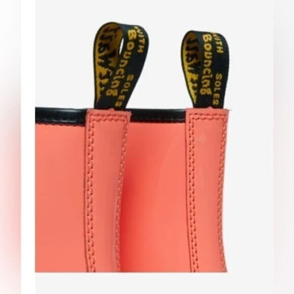 Dr. Martens 1460 Womens Patent Leather Lace-Up Platform Combat Boot Coral Size 7 - Picture 4 of 13